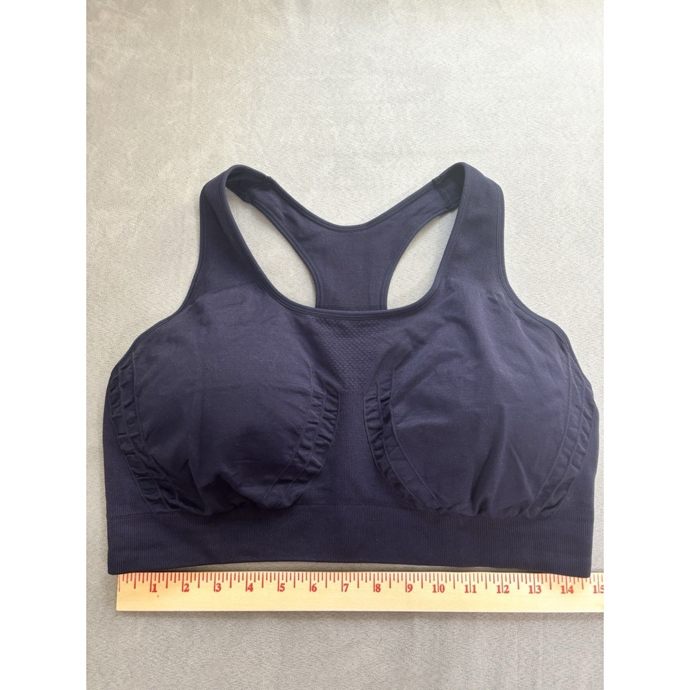 Truekind Seamless Racerback Sports Bra Sz XL Navy Wireless Stretch Smoothing - Picture 3 of 10